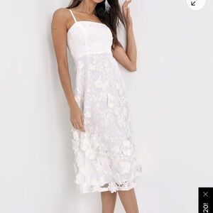 Lulu's White Spaghetti Strap Midi Sundress